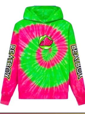 Beatbox Neon Pink & Green Tie-Dye Hoodie Sweater